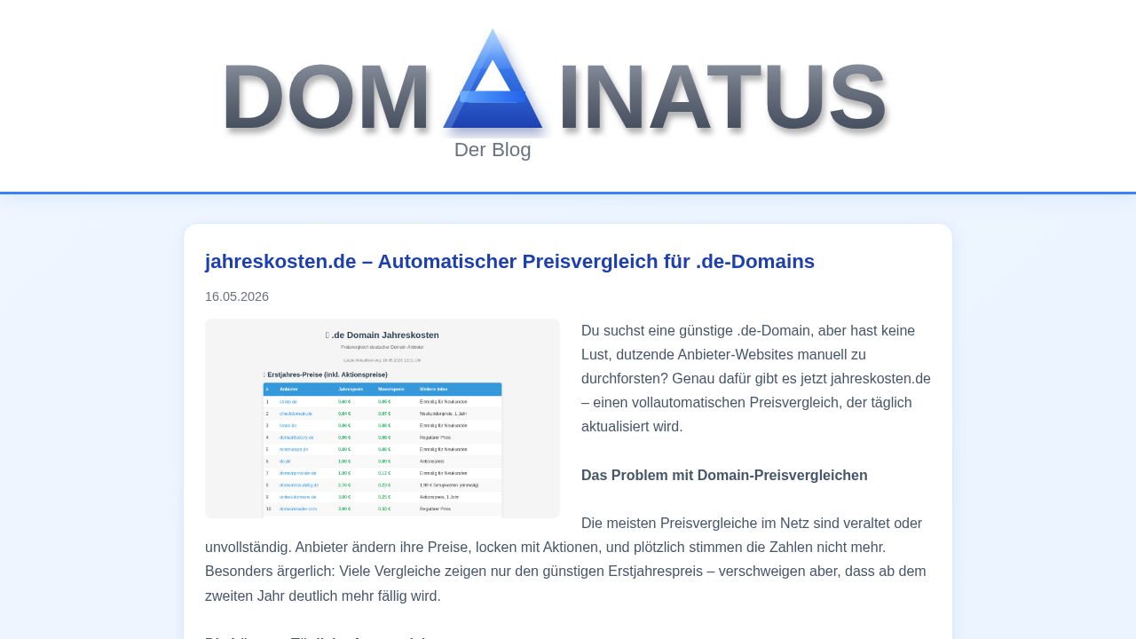 Blog.Domainatus.de Screenshot